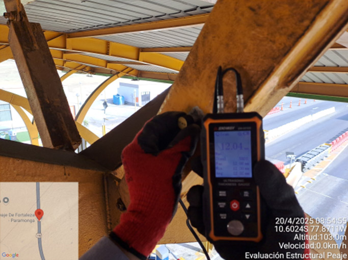 Verificación de espesor de tubo con ultrasonido